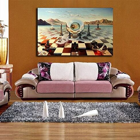 Salvador Dali Wall Art Dalí Chess Mask on the Sea Framed Painting Canvas Art For Bedroom Livingroom Decoration Ready to Hang in Saudi Arabia