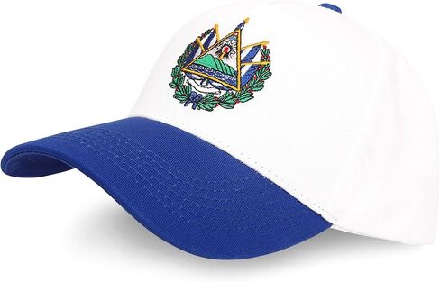 Salvadoran Pride Baseball Cap – White & Blue El Salvador Hat with Embroidered Coat of Arms & “503" Snapback in Saudi Arabia