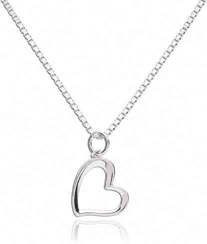 Cherished Moments Girl's Sterling Silver Necklace with Open Heart Charm in Kuwait