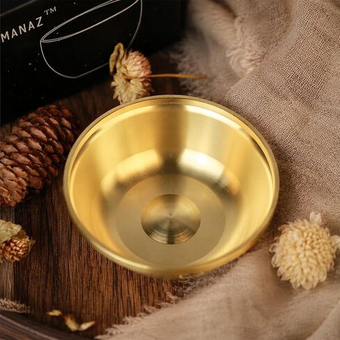 Triplemoon Offering Bowl Small Brass Bowl for Ritual, Wicca, Altar, Witch, Pagan, Decoration, 3.5 Inch Gold Incense Burner in Saudi Arabia