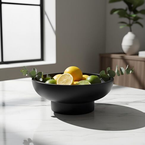 10" Large Decorative Bowl decor - Decorative Bowls for Home Decor,Modern Home Decor,Ruffle Decor key bowl,bowl for keys,Black in Saudi Arabia