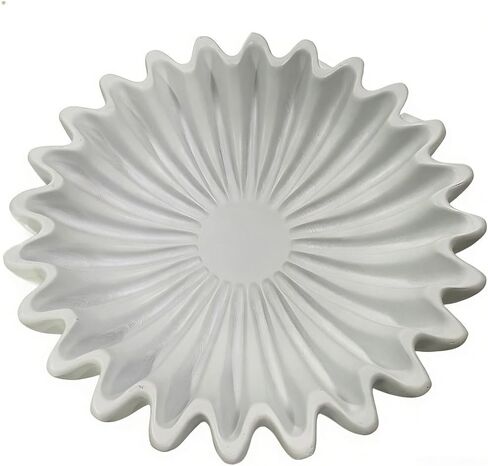 Resin Decorative Bowl with Scalloped Ruffle Design – Elegant White Home Decor Accent for Living Room, Dining Table, or Coffee Table Display (1 Piece, Lightweight & Easy to Clean) in Kuwait