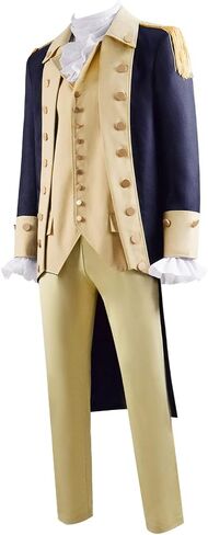 George Washington Cosplay Costume Adult Men Washington Suit Vintage Tailcoat Coat Shirt in Saudi Arabia