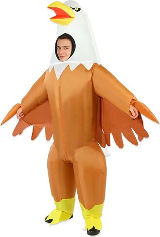 Inflatable Bald Eagle Costume for Adult, 4th of July Funny Eagle Mascot Costume Blow Up Patriotic Outfit for Independence Day Parade Halloween Party in Saudi Arabia