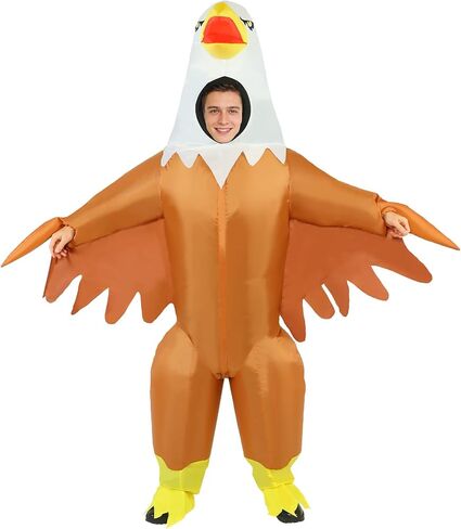 Inflatable Bald Eagle Costume for Adult, 4th of July Funny Eagle Mascot Costume Blow Up Patriotic Outfit for Independence Day Parade Halloween Party in Saudi Arabia