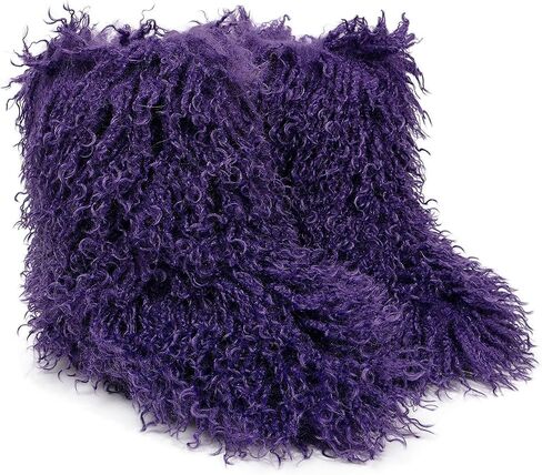 Women's Faux Fur Mid-Calf Boot, Y2k Winter Furry Long Hair Sheep Flat Heel Boots, Ladies Anti-slip Plush Boots, Fashion Warm Big Puffy Boots, Outdoors Snow Short Boots, Long Curly Hair Slip On Shoes in Saudi Arabia