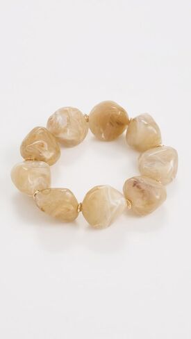 ADINA EDEN Women's Neutral Stone Beaded Stretch Bracelet in Saudi Arabia