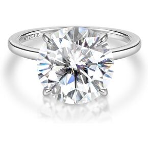 Gem's Beauty 1-6 carat Moissanite Ring for Women - Round Moissanite Engagement Ring 925 Sterling Silver With 18k Gold Plated Promise Rings D Color VVS1 Clarity Moissanite Wedding Rings for Women in Saudi Arabia