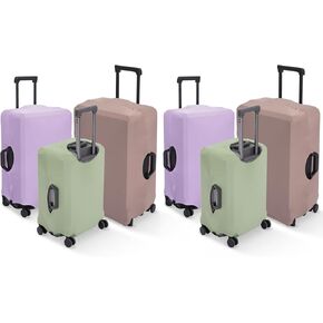 Aliceset 6 Pack 3 Sizes Luggage Cover Suitcase Protector Set Travel Luggage Suitcase Covers for All Standard Suitcases Sizes(Green, Purple, Khaki) in Kuwait