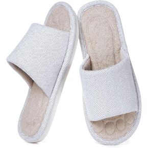 Dokela Womens Open Toe House Slippers Breathable Slip-on Indoor Slippers with Memory Foam Soft Machine Washable Bedroom Home Shoes in Saudi Arabia