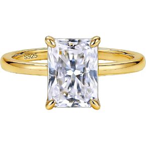 Dulin Engagement Ring for Women 925 Sterling Silver 14k Gold Plated Ring 1ct/2ct/3ct Brilliant Cut Cubic Zirconia Wedding Band Christmas Valentine's Day Birthday Gift for Her in Saudi Arabia