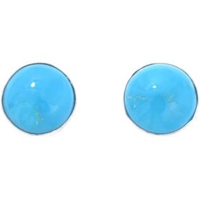Small Navajo Sleeping Beauty Turquoise Silver Stud Earrings Sterling 8mm Rounds Post Style 1402 in Saudi Arabia