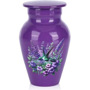Purple Hummingbird Urns for Human Ashes Adult Female and Male, Decorative Burial Urn, Funeral Cremation Urns for Women and Men Women's Keepsake Urn for Mom or Mother (Purple, Small) in Saudi Arabia