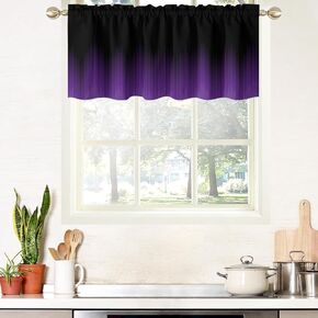 AAtter 52" W x 18" L Red and Black Ombre Kitchen Valance, Gothic Window Curtain for Small Bathroom, Single Panel in Saudi Arabia