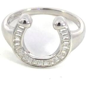 Gigi&Jen Make it Happen ring Horseshoe Ring 925 Sterling Silver with Cubic Zirconia, Lucky Charm Band for Women in Saudi Arabia