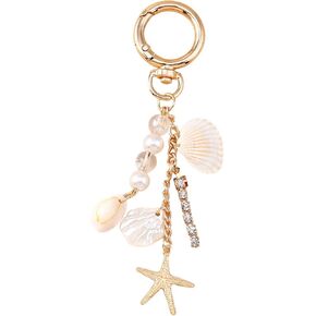Cute Pearl Bag Charms for Handbags, Sweet Starfish Shell Keychain Purse Charms for Women in Saudi Arabia