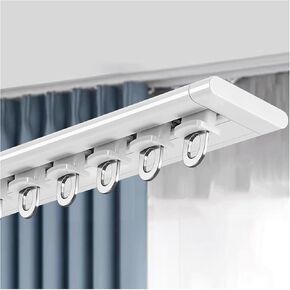 Aluminum Alloy Curtain Tracks,Ultra-Thin Aluminum Ceiling Curtain Track, 1m-6m Adjustable Rail, Silent Room Divider, Privacy Curtain System for Windows (Size: 2.3m/7.5ft) in Kuwait