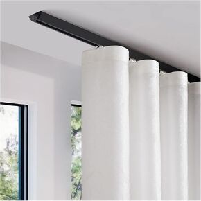 Aluminum Alloy Curtain Tracks,Heavy Duty Black Seamless V Shape Curtain Rod, 6.5m (21ft) Long, Durable Aluminum Alloy for Living Room, Bedroom, Study - 320cm/10.5ft/126in, Easy Installation in Kuwait