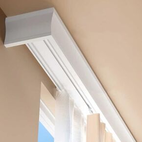 Aluminum Alloy Curtain Tracks,3-in-1 Double Curtain Track - Ceiling-Mounted Alloy Nano-Silent System with Curtain Box for Smooth Operation in Living Rooms & Bedrooms, Ideal for Modern Home D in Saudi Arabia