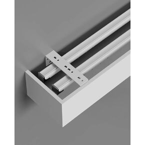 Aluminum Alloy Curtain Tracks,Premium 7.2ft White Aluminum Double Curtain Track System for Ceiling/Walls - Silent Rollers, Perfect for Bedroom & Living Room Decor, Easy Installation, Durable in Saudi Arabia