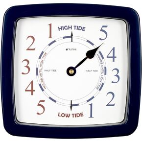 JUSTIME 8.5 Inch Atlantic Tide Clock for East Coast, High Tide Low Tide Clock with Plastic Water Resistant Case, Colorful Graphics Designed Home Wall Décor (TT419DB Basic Blue) in Saudi Arabia