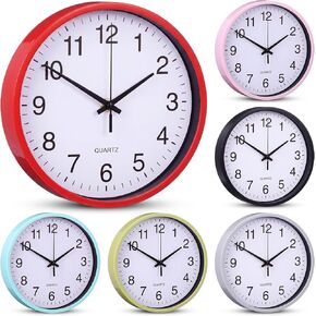 6 Pcs Silent Wall Clock Bulk 8 Inch Quartz Analog Clocks Non Ticking Round Easy to Read Classic Battery Operated Round Clocks Easy to Read for Classroom Office School Kitchen Bedroom Decor in Saudi Arabia