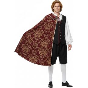 Tudor Half Cape Medieval Renaissance Brocade Cape Halloween Ren Faire Half Shoulder Cloak in Saudi Arabia