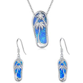 Midir&Etain Beach Themed Jewelry – Flip Flops Necklace and Earrings in Saudi Arabia