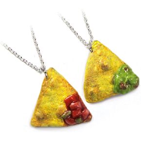 Chips and Dip Necklace Set | Best Friend Necklace Pair, Matching Guacamole, Salsa, Pico de Gallo and Corn Chips, Perfect Gift for Snack and Mexican Food Lovers in Saudi Arabia