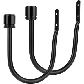 Curtain Holdbacks 2 Pack, HOTOZON Decorative Curtain Tieback with Screws Wall Mounted, Curtain Hooks for Drapes with Simple End Finials, Black (1 Pair/2 Pack), Large in Saudi Arabia