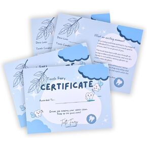Certificate from The Tooth Fairy - 22 Pack | Double-Sided Sturdy Tooth Fairy Receipt Cards for Kids | Lost Tooth Notes for Boys and Girls (4.25 x 5.5 inch) in Saudi Arabia