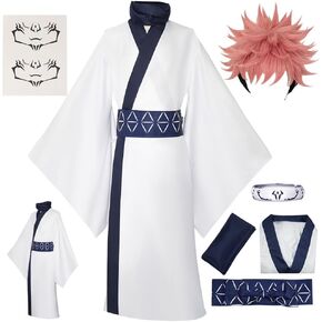 Ryomen Sukuna Cosplay Costume Sukuna Kimono Tattoo Sticker Outfit with Wig in Saudi Arabia
