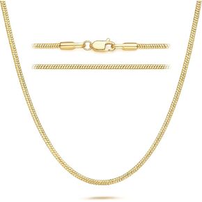 14K Gold Chain for Women 14K Gold Chain for Men 1.5/2.0/2.5mm Gold Snake Necklaces for Women Snake Chains Necklace Men Fluid and Quietly Striking Herringbone Necklace for Womens 14/16/18/20/22/24/26/30in in Saudi Arabia