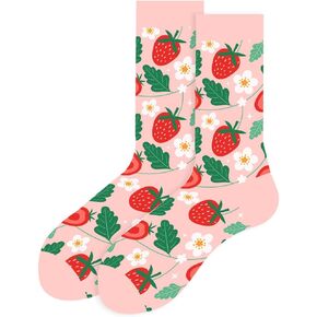 Women Colourful fun Socks,Ladies Crew Cute Combed cotton animal cat flowers fruit socks,Novelty Gag Gifts for Women in Saudi Arabia