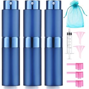 8ML Perfume Atomizer Travel Spray Bottle (3 PCS) Empty Cologne Dispenser, Portable Sprayer Travel Essentials for Men and Women Twist Type Refill Small Bottles in Saudi Arabia