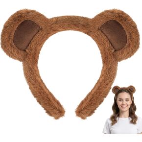 Bear Ear Headband, Furry Animal Ears Headband for Women, Costumes Accessories for Halloween Cosplay Theme Park Party in Kuwait