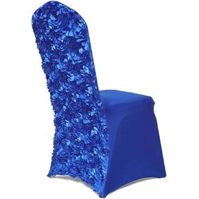 Satin Raised Roses Spandex Stretchable Banquet Chair Cover in Saudi Arabia