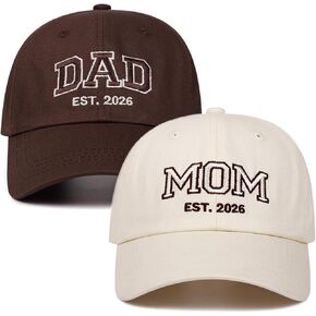 Mom and Dad Hat 2PCS Embroidered Baseball Caps for New Parents Gifts Couples in Saudi Arabia