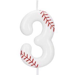 Baseball Number 1 Birthday Candle, Rookie of The Year 1st Birthday Candle, White Baseball Cake Topper for Boys Girls, Baseball Theme Party Decorations in Saudi Arabia