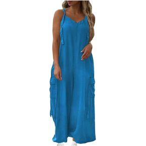 Overalls for Women Loose Fit Oversized Wide Leg Jumpsuits Baggy Casual Long Romper Pants with Pockets 2025 in Saudi Arabia