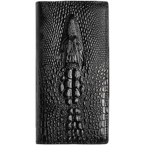 Long Business Leather Wallet for Men Multiple Card Slots Secure Coin Purse Gift Box (Crocodile pattern) in Saudi Arabia
