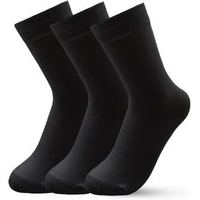 Mens Dress Socks Combed Cotton 3/6 Pairs Size 9-13 Crew Socks for Buisness Formal Wedding Ball Suitable for Father's Day in Saudi Arabia