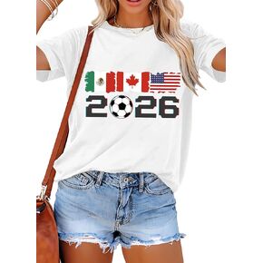 Soccer Cup 2026 Shirt for Women USA World Soccer Graphic T-Shirt Game Day Short Sleeve Tee Tops in Saudi Arabia