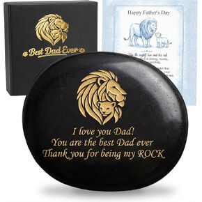 for Dad, Engraved Natural Stone “Dad Rock" Keepsake, Birthday Present from Daughter Son, Rock Gifts for Men, Unique Father Present with Card & Box, Grandpa Keepsake in Saudi Arabia