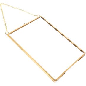 Sosoport Hanging Glass Photo Frame with Copper Accents Decorative Specimen Holder for Wall Display for Home Cafes and Unique Spaces for Friends and Family in Saudi Arabia