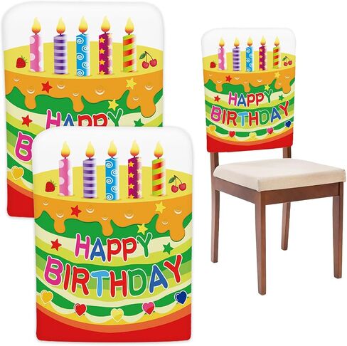 TRBSXRT 2 Pcs Birthday Chair Cover for Classroom, Cute Birthday Party Seat Cover Birthday Party Decorations for School Office Home in Saudi Arabia