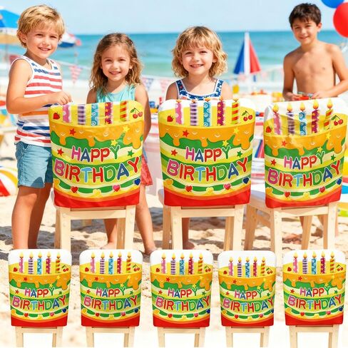 TRBSXRT 2 Pcs Birthday Chair Cover for Classroom, Cute Birthday Party Seat Cover Birthday Party Decorations for School Office Home in Saudi Arabia