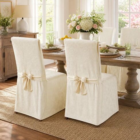 BrylaneHome Damask Set of 2 Chair Covers - Gold in Saudi Arabia