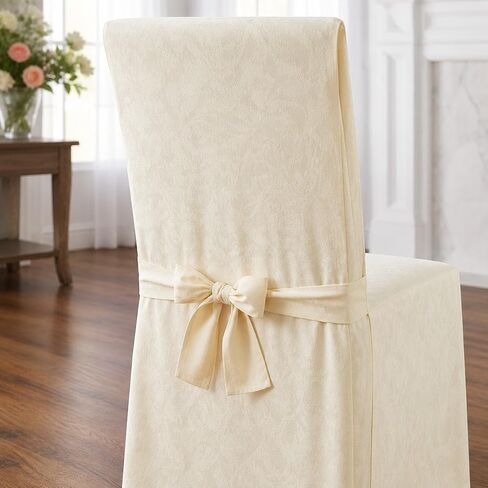BrylaneHome Damask Set of 2 Chair Covers - Gold in Saudi Arabia