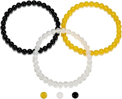 3PCS Agate Bracelet for Women Men Natural Round Beaded Agates Stone Healing Stretch Bracelets Elastic Handmade Polished Gemstone Beads Bracelet in Saudi Arabia